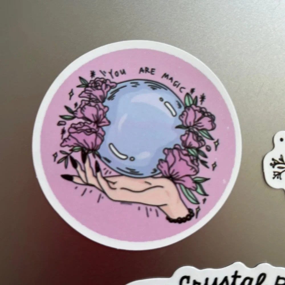 Set of 6 Witchy, Tarot & Crystal Waterproof Stickers